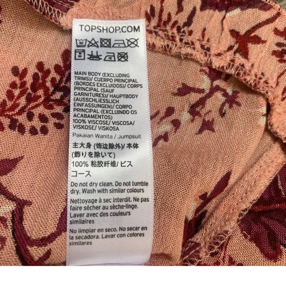 NWT Topshop Pink Floral Cold Shoulder Boho Romper - Picture 8 of 8